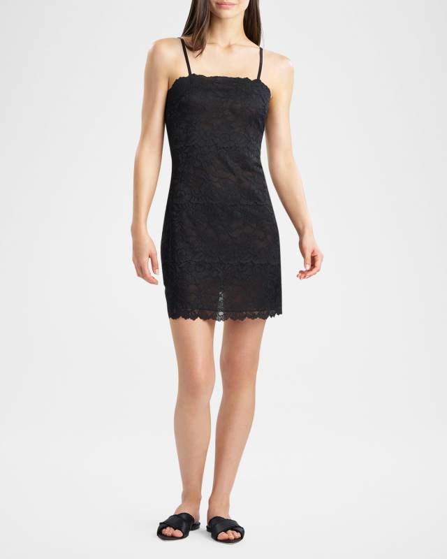 Peony Square-Neck Lace Chemis